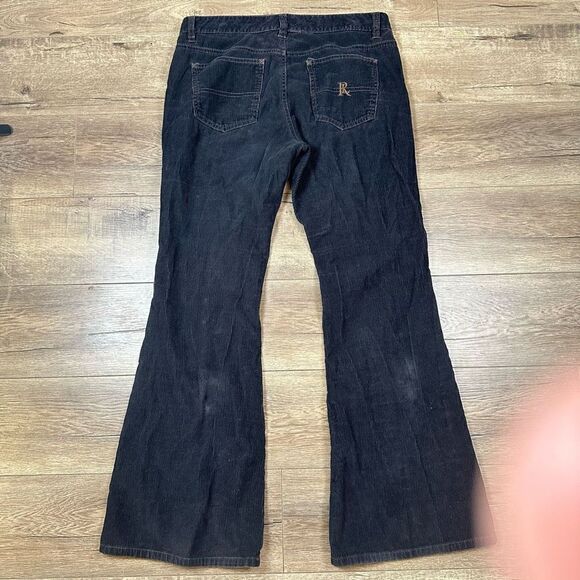 Polo Jeans Women’s Size 10 Inseam 32 Corduroy Pants Navy Blue Flare Leg Stretch - Picture 6 of 7
